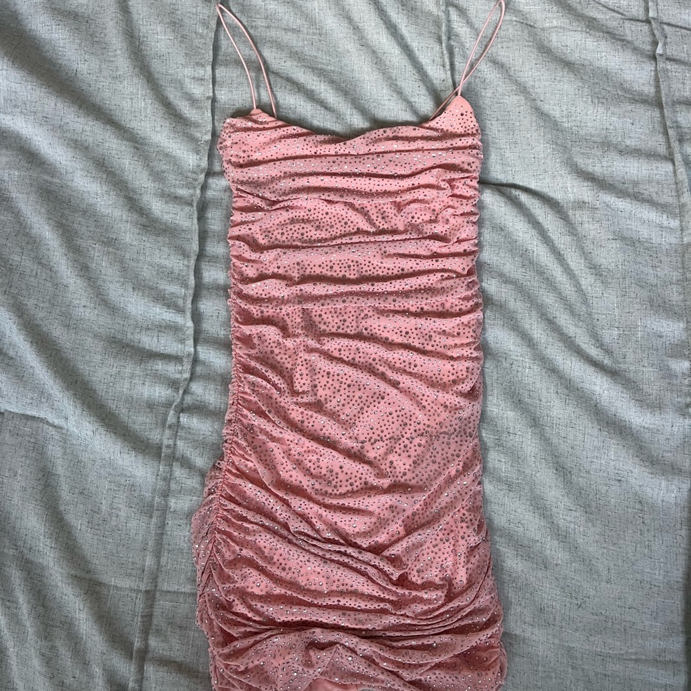 Oh Polly Pink Ruched Dress